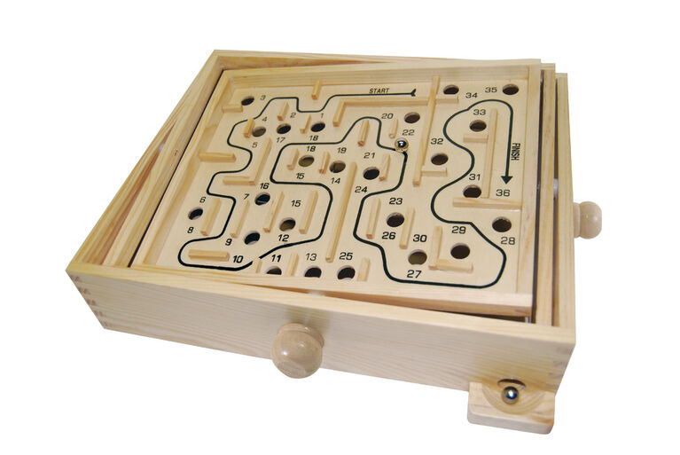 Jeu de labyrinthe amusant en bois pour enfants, machine à billes 7