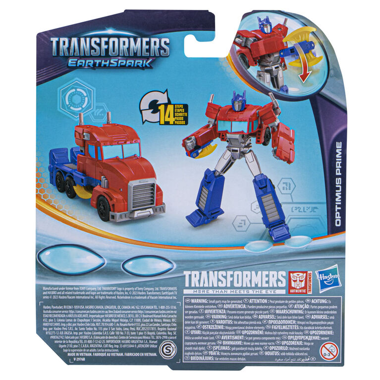 Transformers EarthSpark, figurine articulée Optimus Prime de 12,5 cm de classe Guerrier, jouet robot