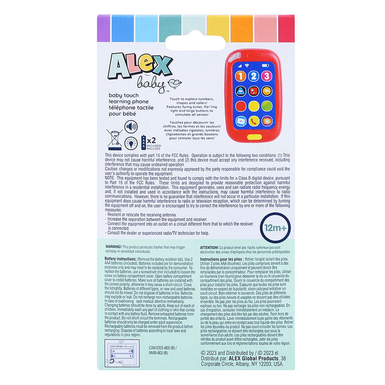 ALEX - Téléphone D'Apprentissage Baby Touch