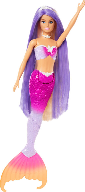 Barbie "Malibu" Mermaid Doll with Color Change Feature, Pet Dolphin and Accessories