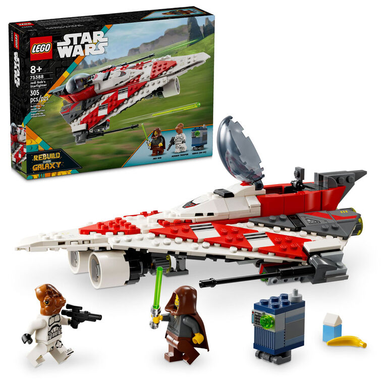 LEGO Star Wars Jedi Bob's Starfighter Building Toy, Star Wars Starship Birthday Gift for Kids, 75388