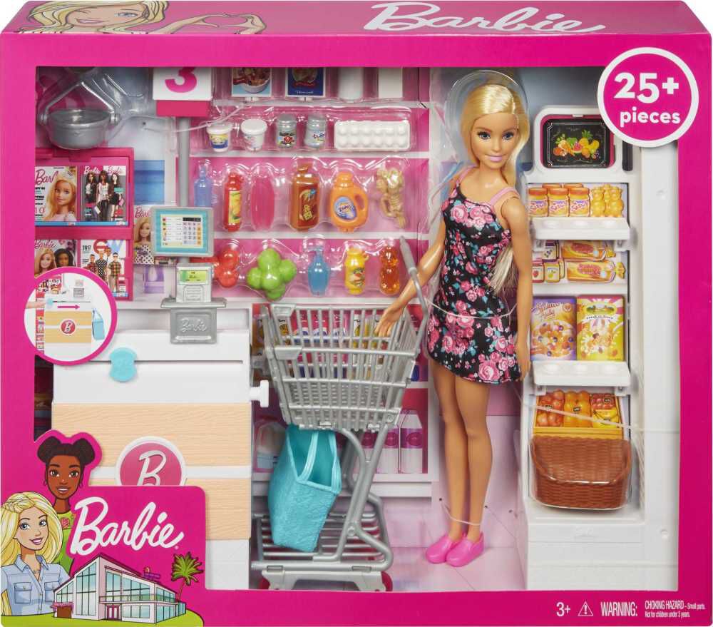 barbie doll supermarket set