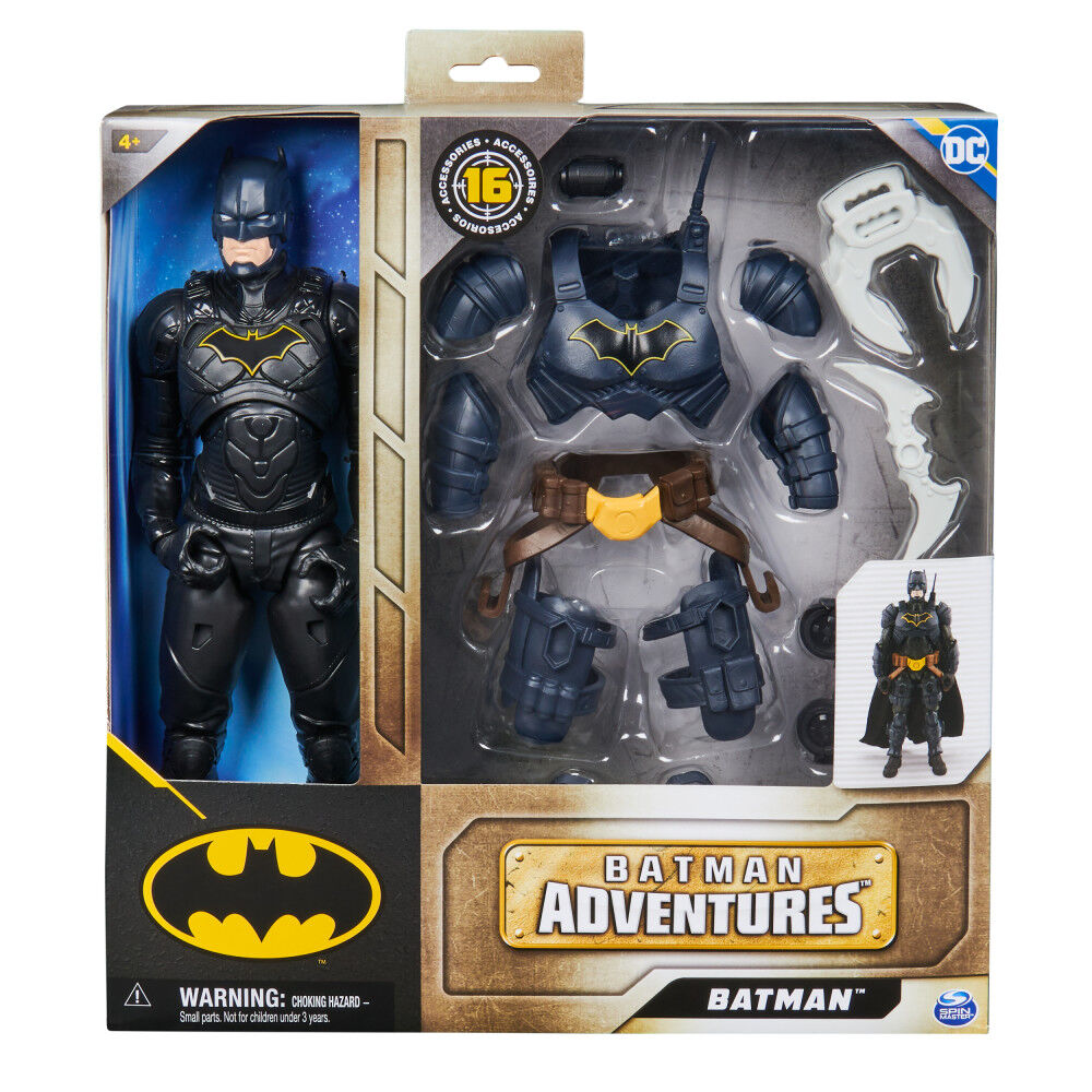 DC Comics Batman Adventures Batman Action Figure with 16 Armor Accessories 17 Points of Articulation 12 inch