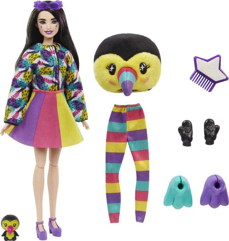 Barbie Cutie Reveal Chelsea Doll and Accessories, Jungle Series, Toucan-Themed  Small Doll Set