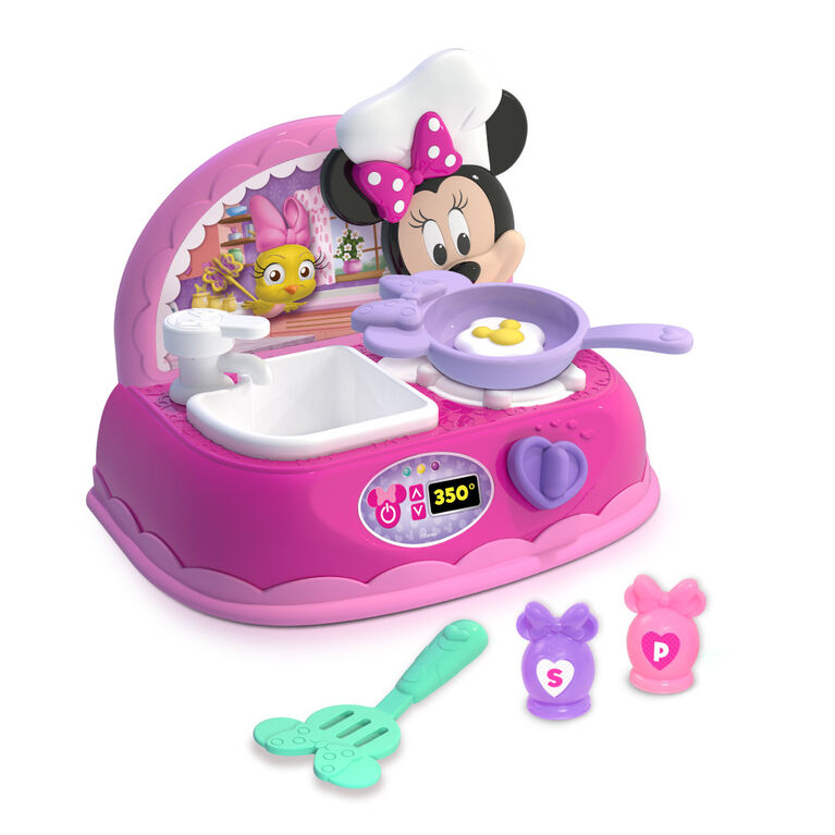 Disney Junior Minnie Mouse Flipping Fun Pretend Play Kitchen Set, Play  Food, Realistic Sounds, Kids Toys for Ages 3 up 