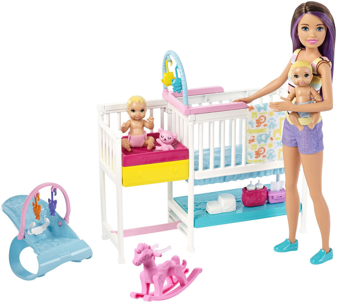 Barbie Skipper Babysitters, Inc. Nap 'n' Nurture Nursery Dolls and
