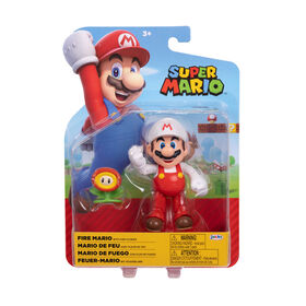 Figurine Super Mario 4 pouces - Mario de feu avec Fleur de feu 