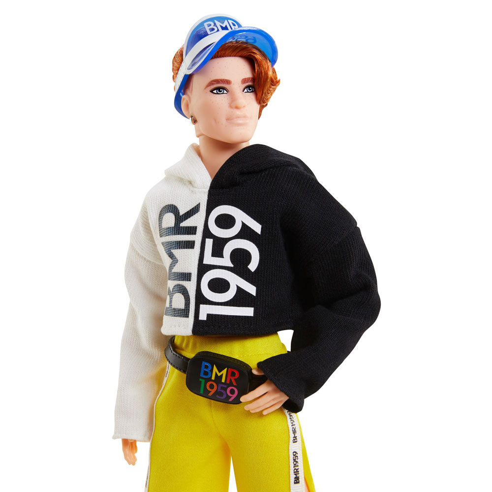 Barbie BMR1959 Poseable Ken Doll in Split Color Hoodie with Track