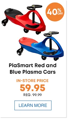 PlaSmart Red and Blue Plasma Cars In-store price - 59.95 Reg 99.99 burst - 40%