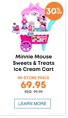 Minnie Mouse Sweets & Treats Ice Cream Cart In-store price - 69.95 Reg 99.99 burst - 30%