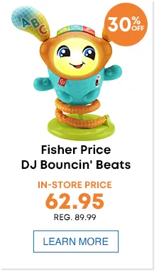 Fisher Price DJ Bouncin' Beats In-store price - 62.95 Reg 89.99 burst - 30%