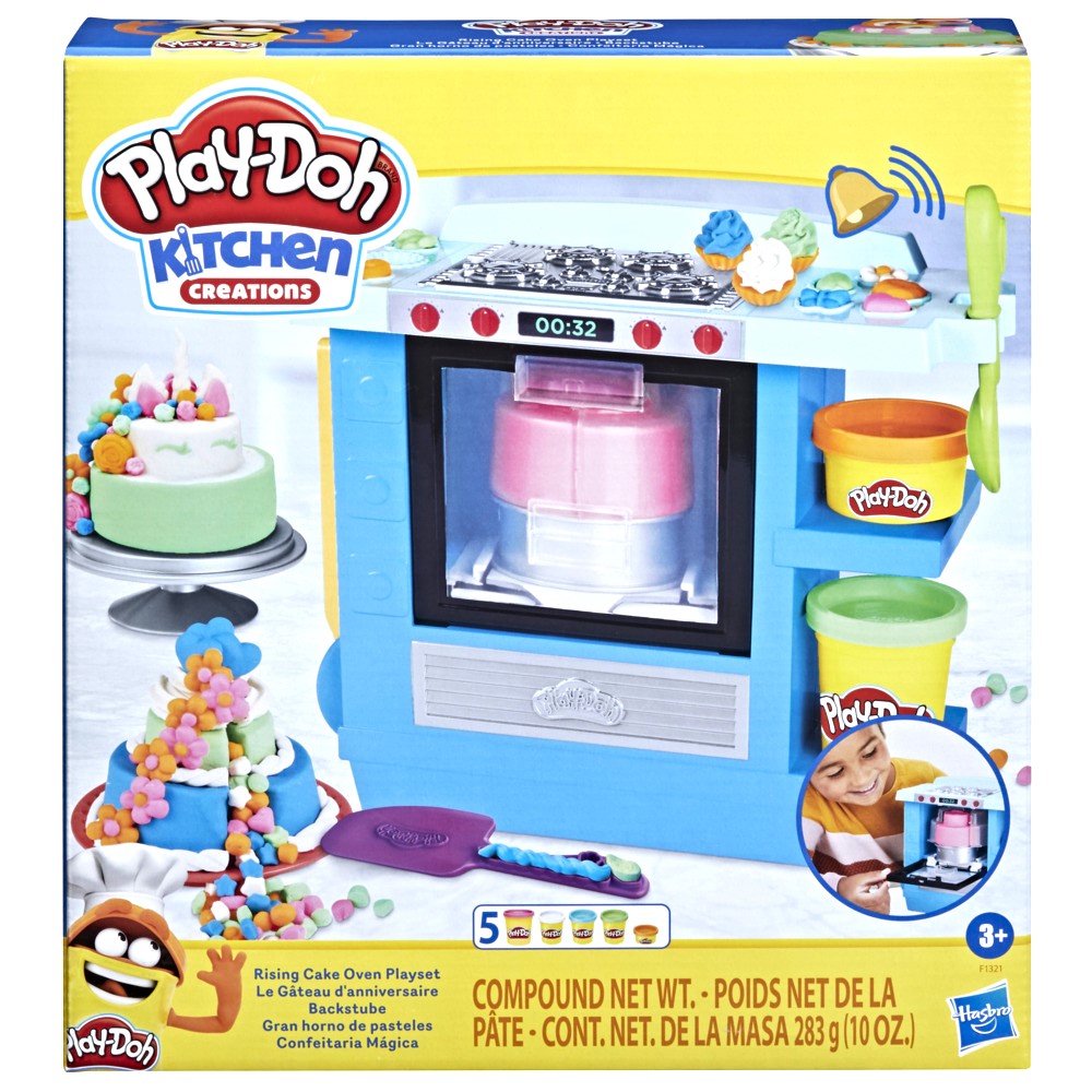  Play-Doh Kitchen Creations Rising Cake Oven Kitchen Playset,  Play Kitchen Appliances, Preschool Toys, Kitchen Toys for 3 Year Old Girls  and Boys and Up : Toys & Games