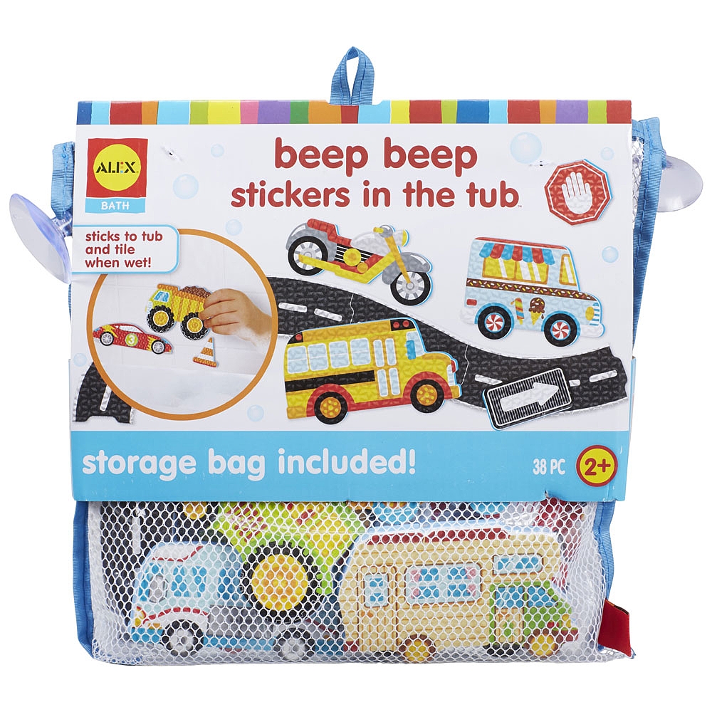 alex bath beep beep stickers in the tub bath toy