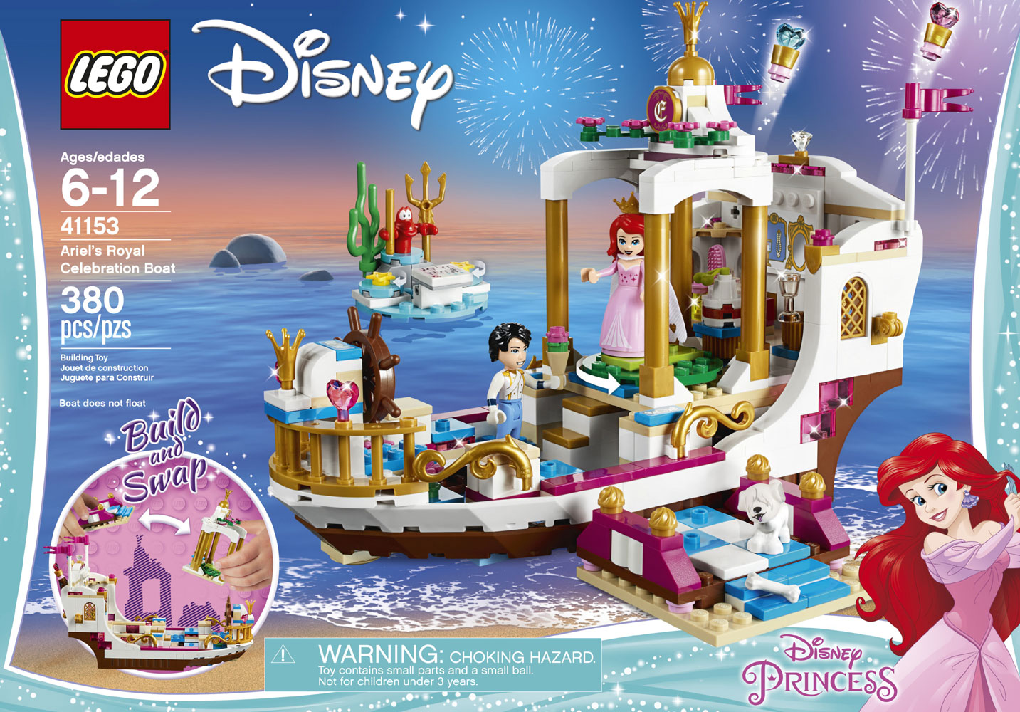 lego princess ariel boat