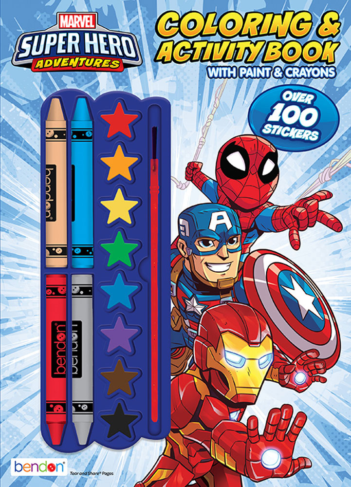 Super Heros Colour & Activity Book with Paints & Crayons - English ...