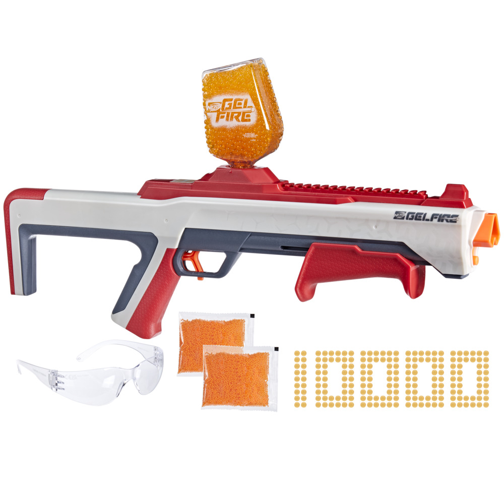 Nerf Pro Gelfire Raid Blaster, Fire 5 Rounds At Once, 10,000 Gel Rounds ...