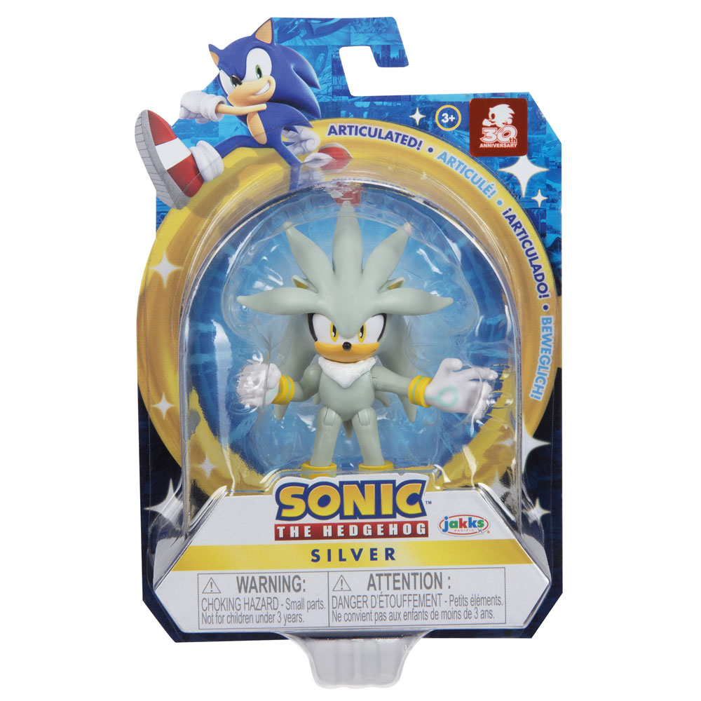 Sonic The Hedgehog Two And A Half Inch Articulated Figures - Silver 