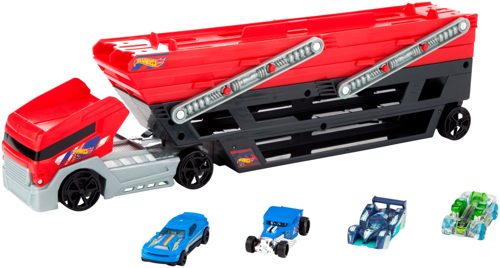 hot wheels mega hauler with 20 cars