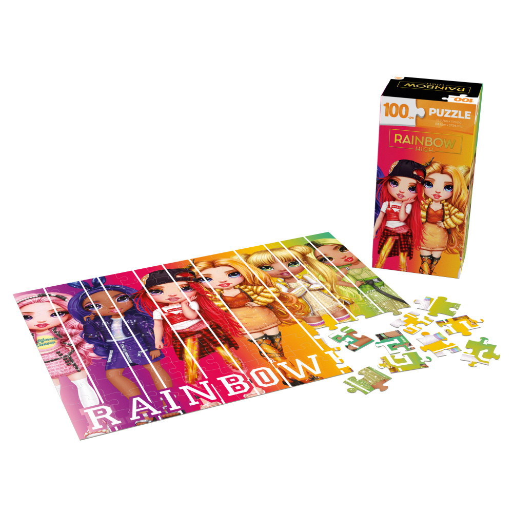 Rainbow High, Puzzle de 100 pièces avec boîte verticale pour rangement  facile, pour les enfants à partir de 4 ans