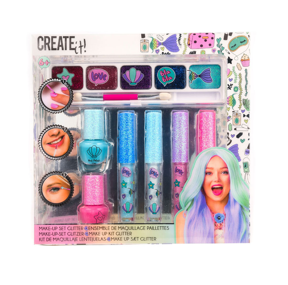 Create It! Makeup Set Glitter Mermaid 7-pieces 