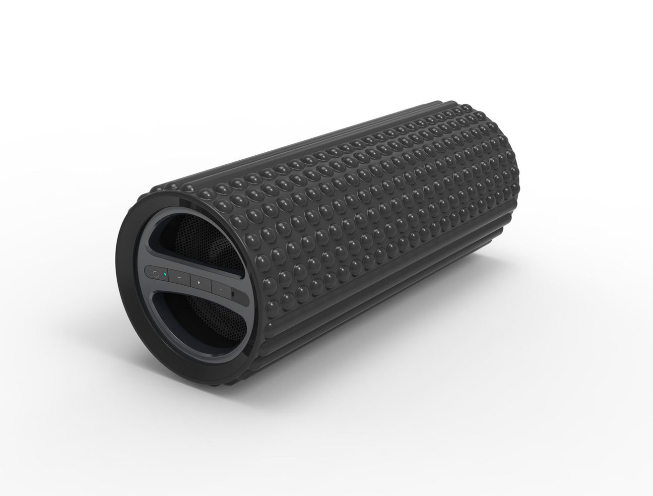 Image Exercise Foam Roller with Embedded Bluetooth Speaker - Black