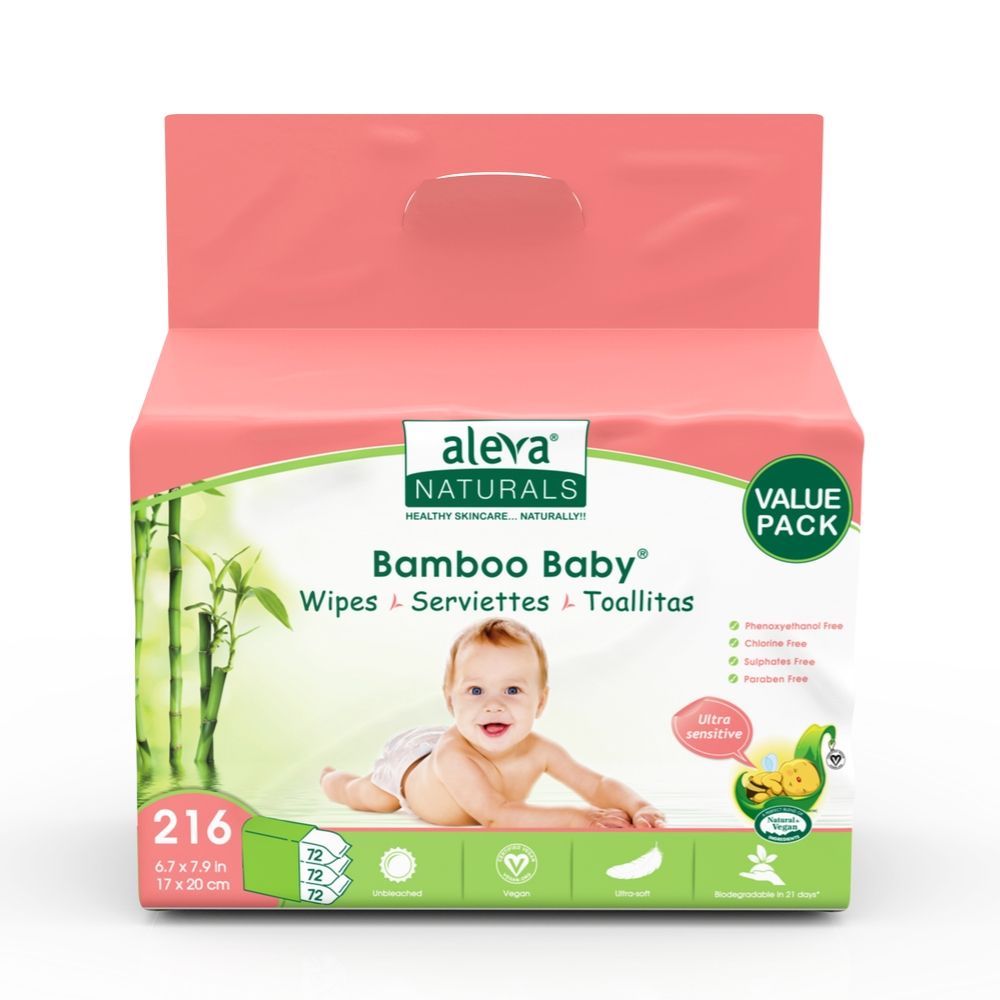 Aleva Naturals Bamboo Baby Diapers, 32 Count - Newborn to Size 1