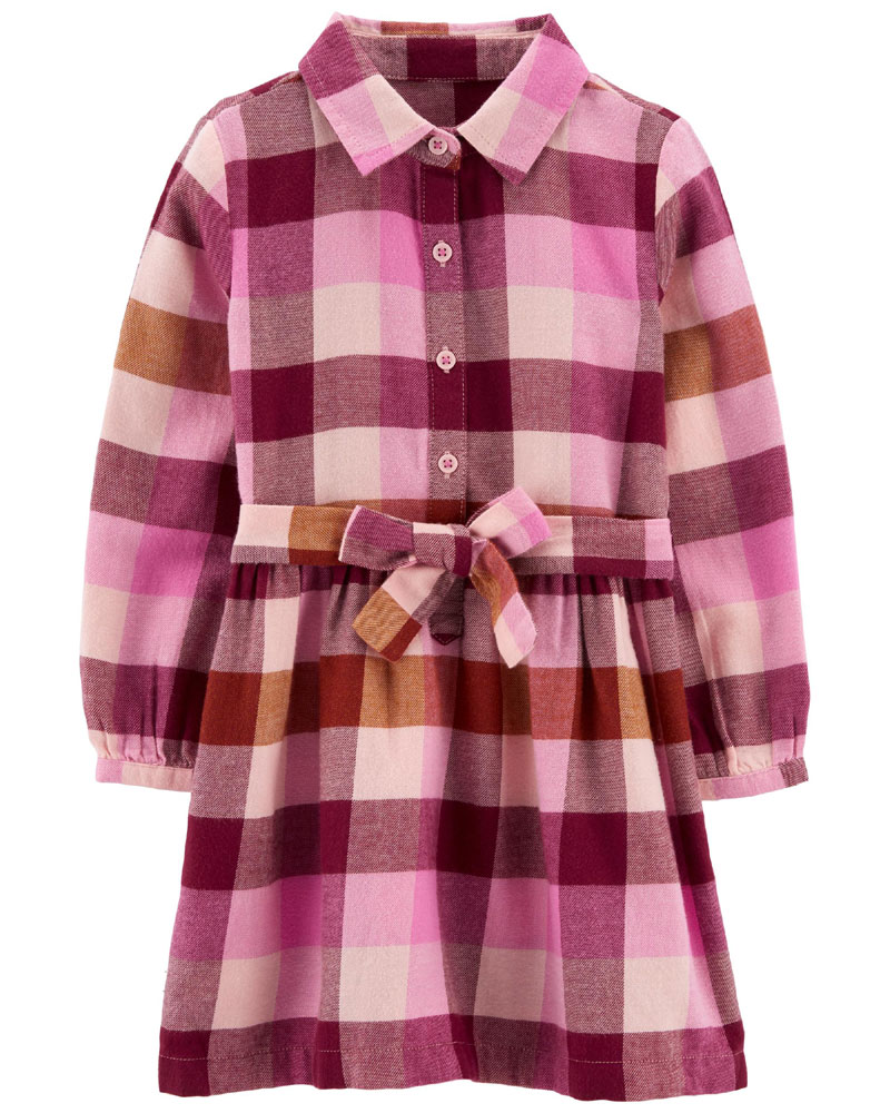 Carter's Plaid Cotton Flannel Shirt Dress Pink 2T | Babies R Us Canada