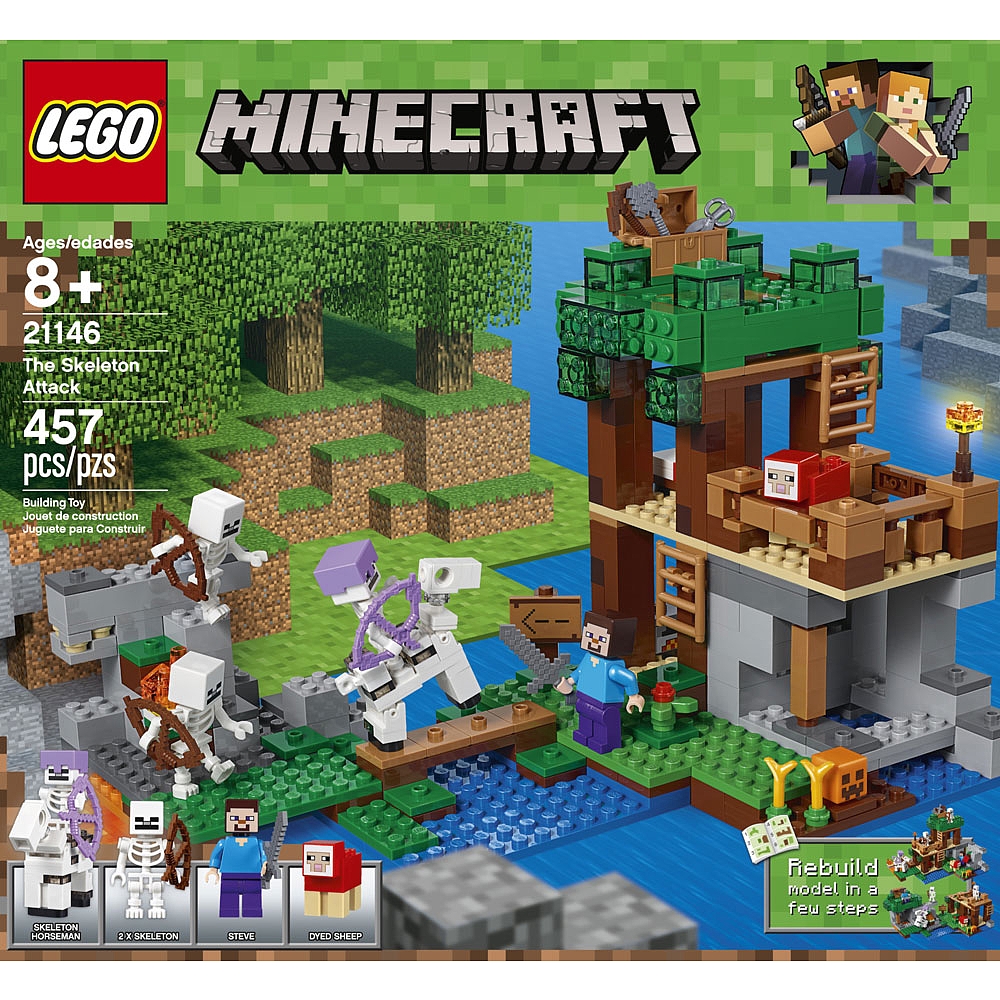 lego minecraft skeleton attack instructions