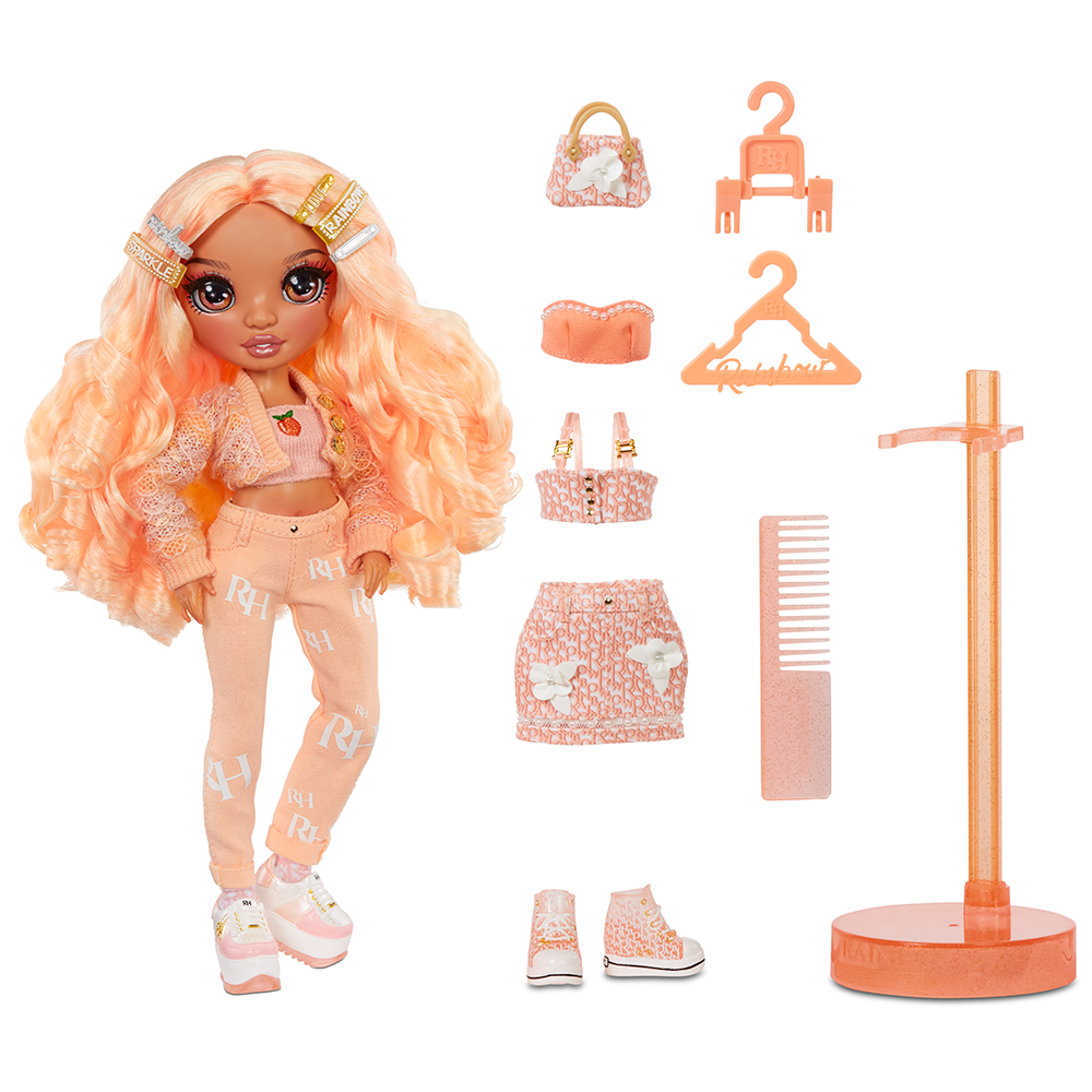 Rainbow High Georgia Bloom - Peach (Light Orange) Fashion Doll with 2 ...