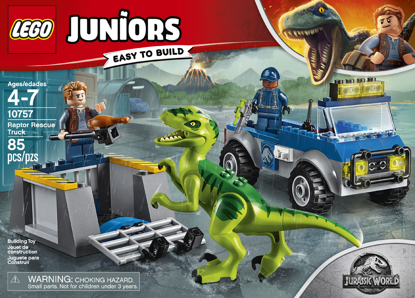 lego juniors raptor rescue truck set