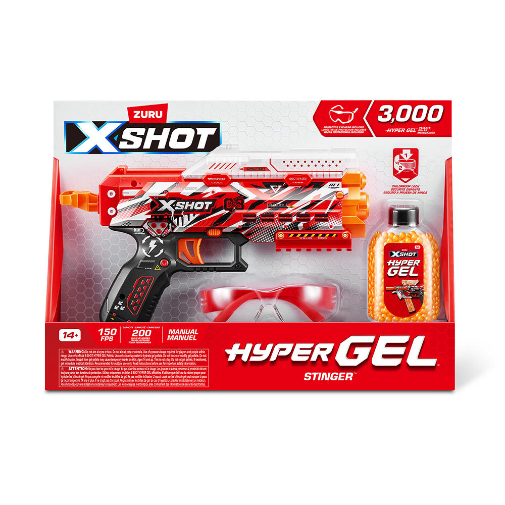 XSHOT Hyper Gel Stinger Blaster (3,000 Hyper Gel Pellets) by ZURU ...