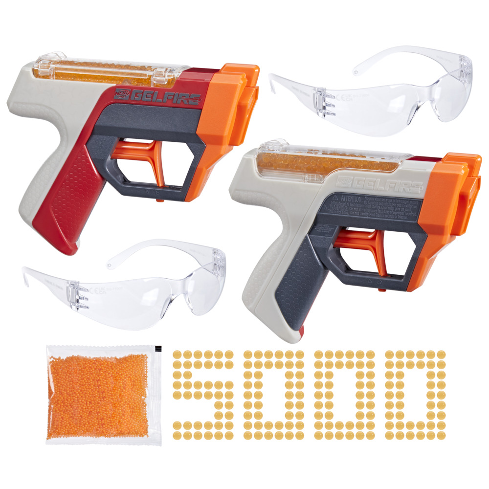 Nerf Pro Gelfire Dual Wield Pack, 2 Blasters, No-Prime Firing, 5000 ...