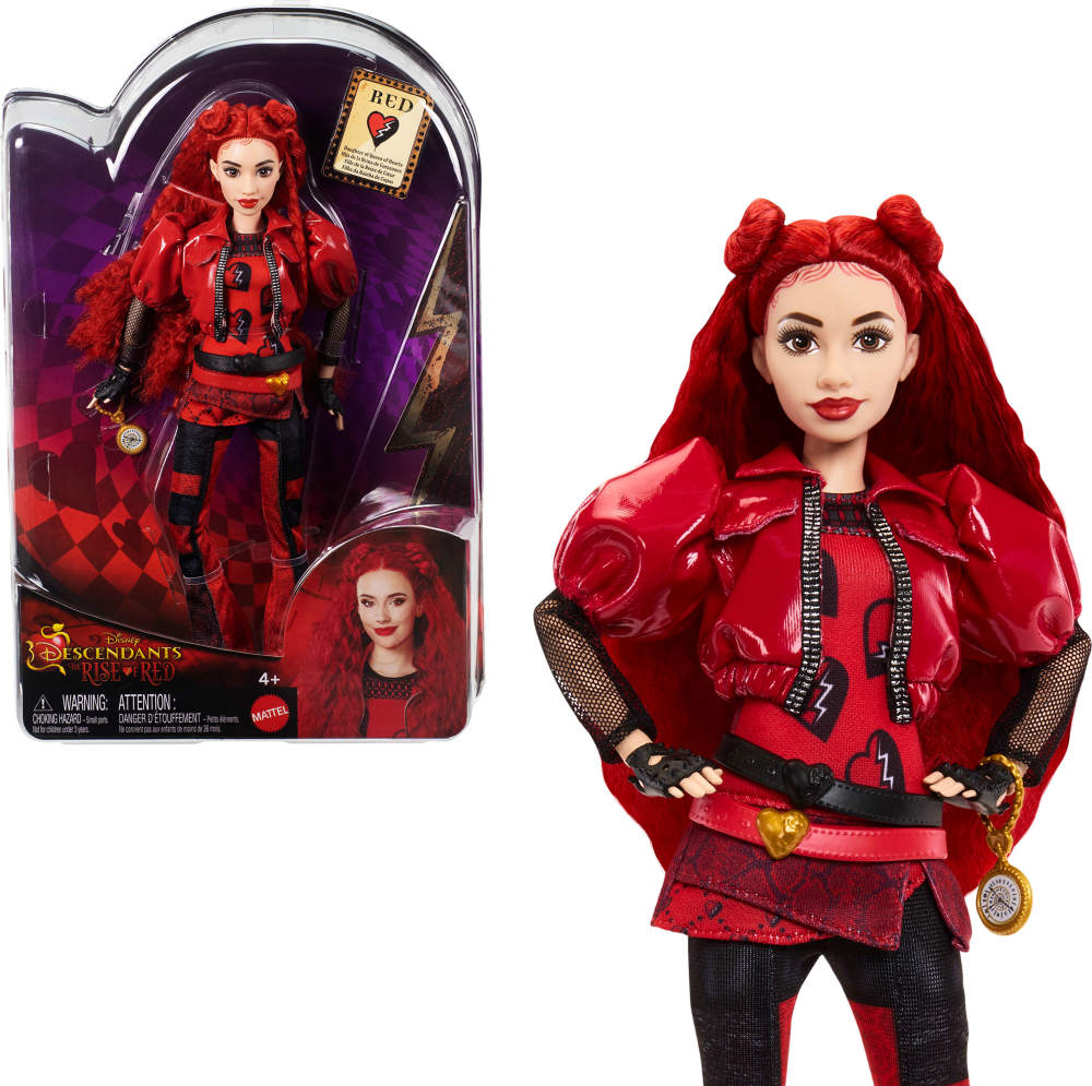 Disney Descendants: The Rise of Red Fashion Doll & Accessory, Red ...