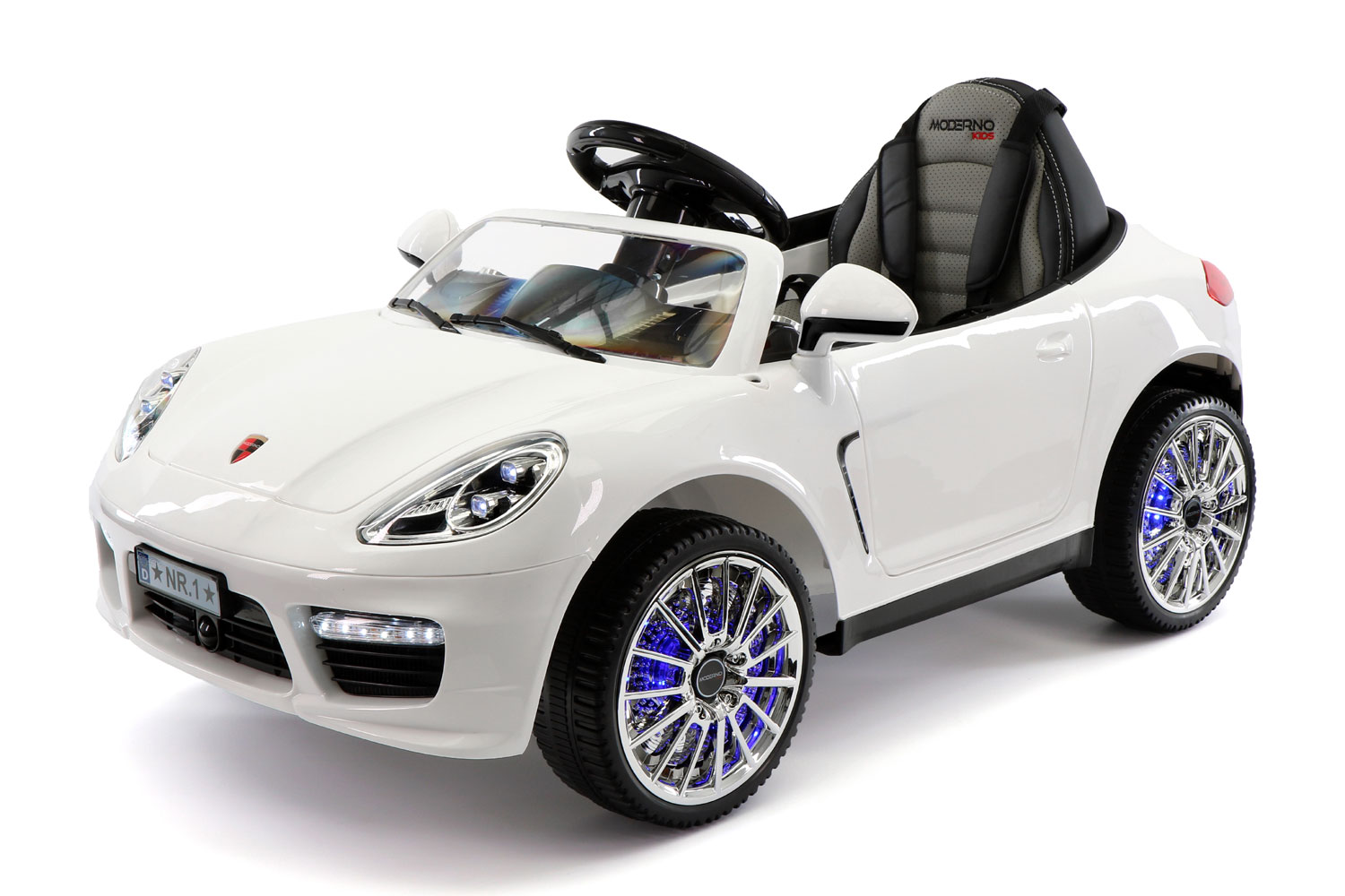 Moderno Kids Kiddie Roadster 12V Battery Power RideOn Car White