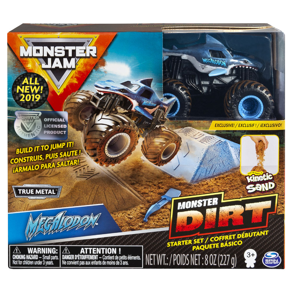 Monster Jam, Megalodon Monster Dirt Starter Set, Featuring 8oz of ...