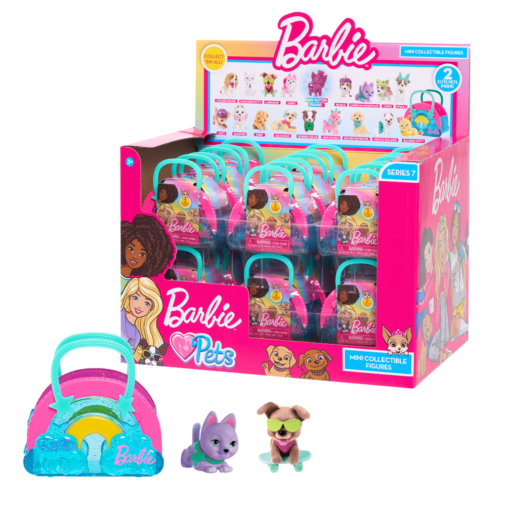 Barbie Collectible Mini Pets In Pet Carrier, Series 7, 2 Hidden Figures ...