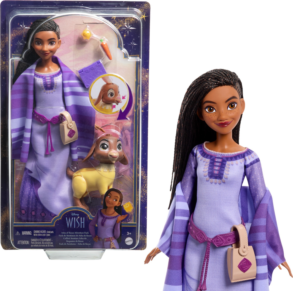 Disney Wish, Asha et la bonne étoile - Cottage d’Asha du Royaume de Rosas  Coffret avec mini poupée et maison de poupée, 1 figurine Star et plus de 15