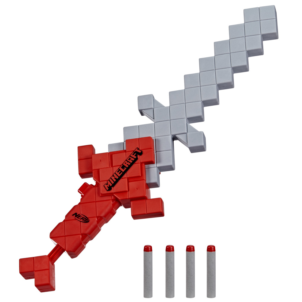 Nerf Minecraft Heartstealer Toy Sword, Blasts Darts, Includes 4