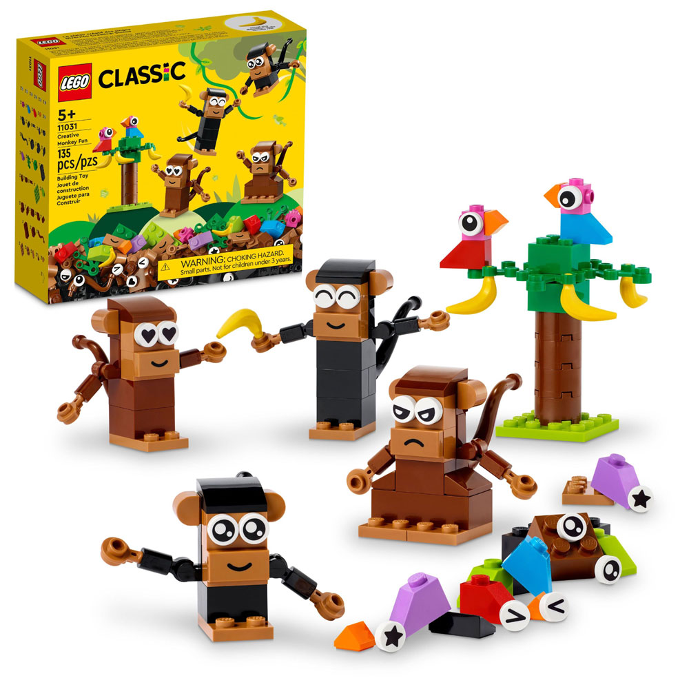 LEGO Classic Creative Monkey Fun 11031 Building Toy Set (135 Pieces ...