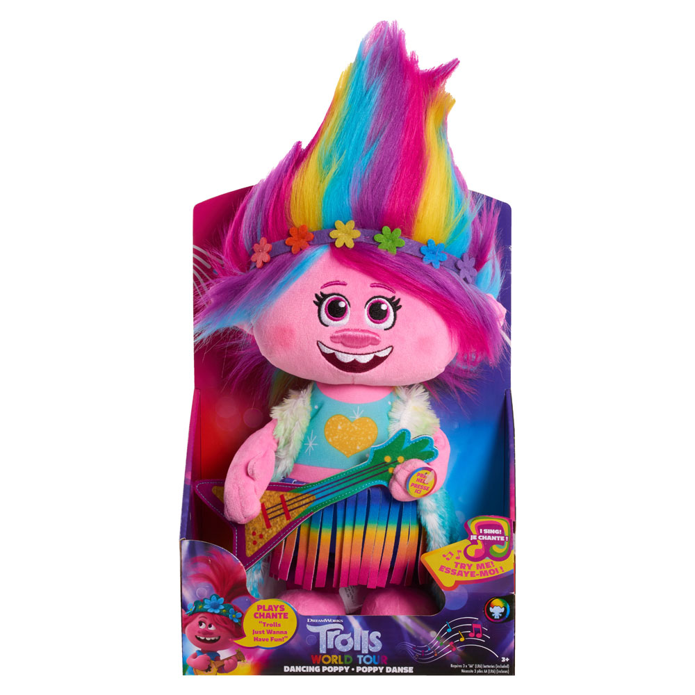 Trolls World Tour Dancing Poppy Feature Plush - English Edition - R 