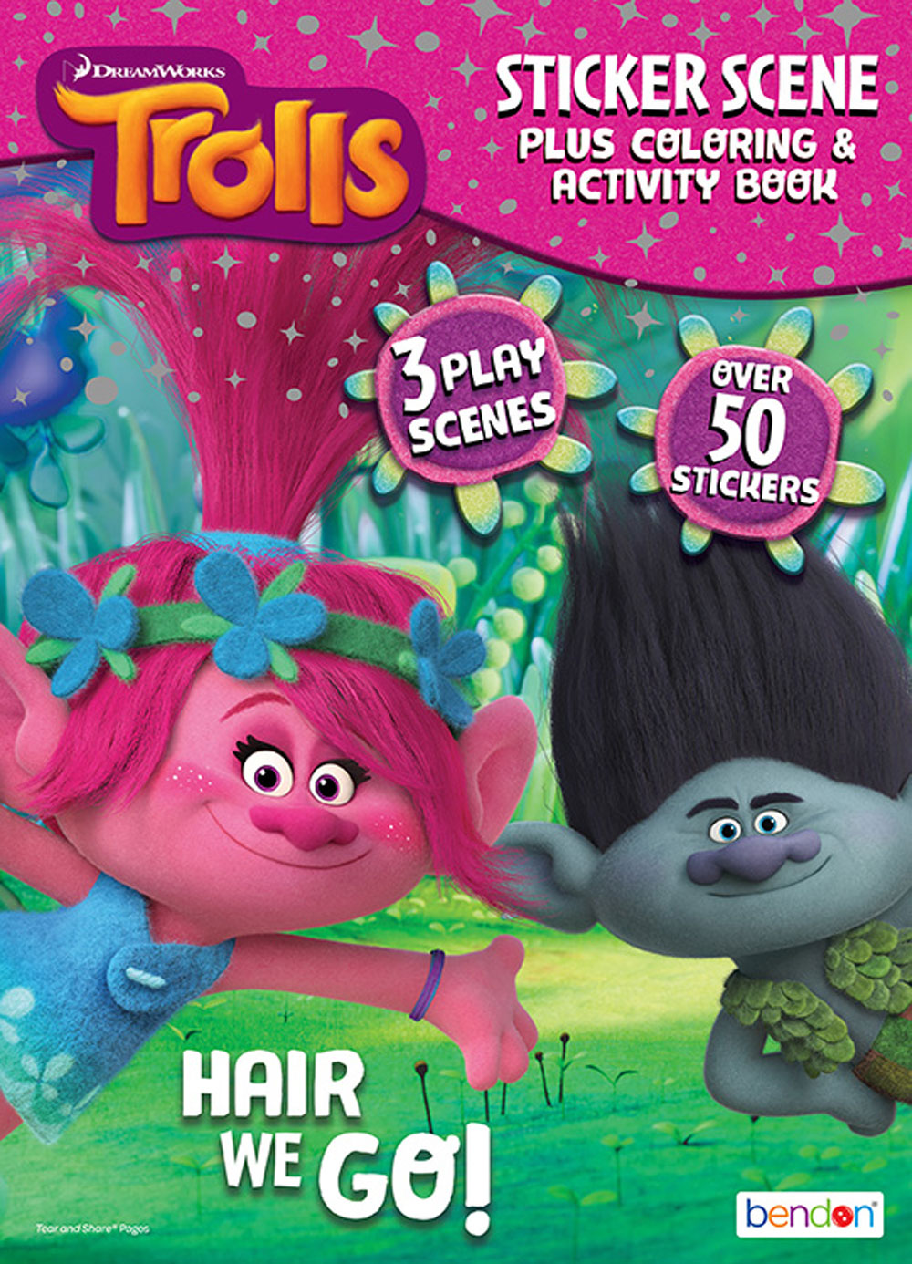 Trolls 24 Page Sticker Scene Plus Colouring & Activity Book | Toys R Us ...