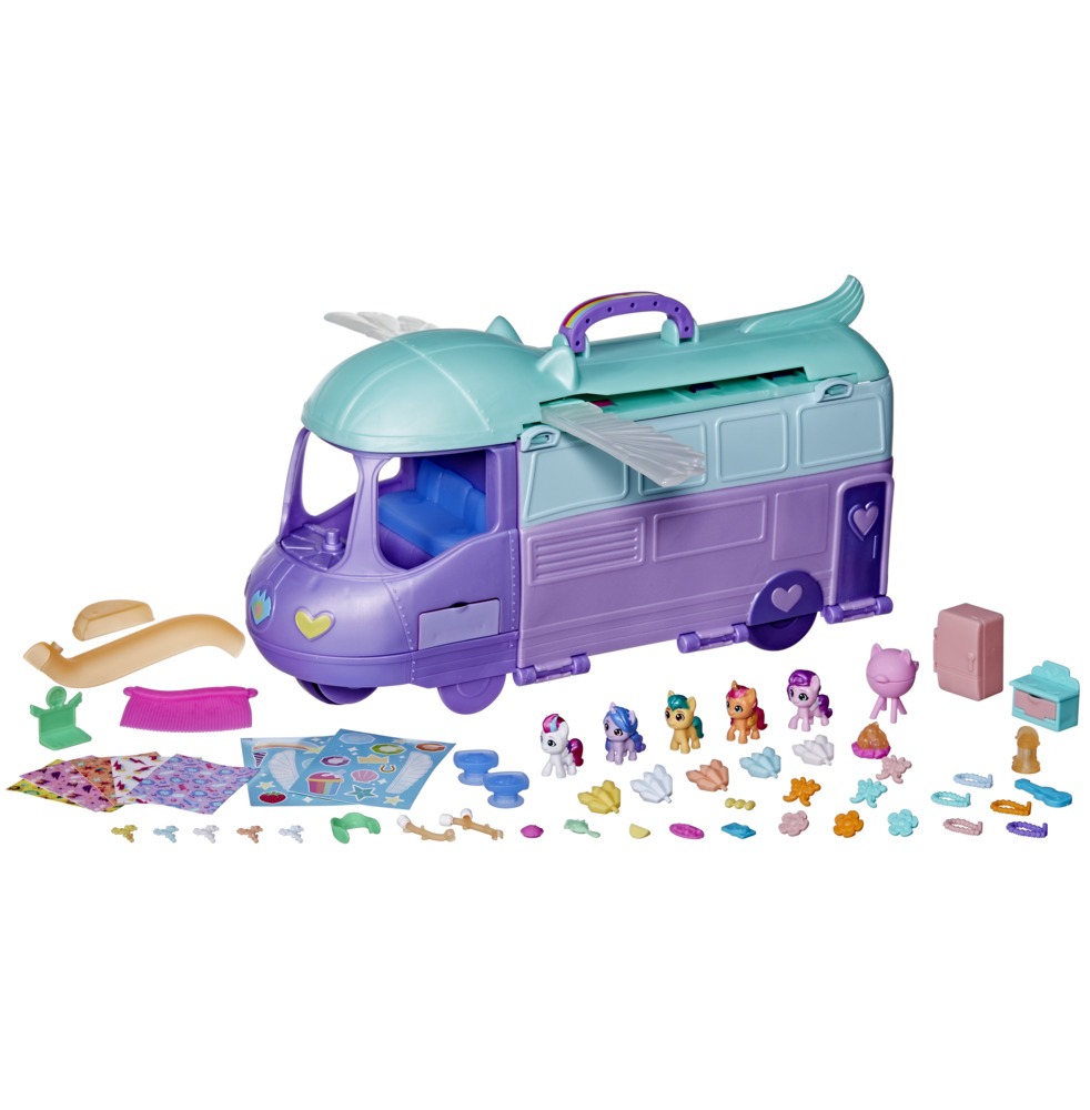 My Little Pony Playset Mini World Magic Mare Stream, Buildable Trailer ...